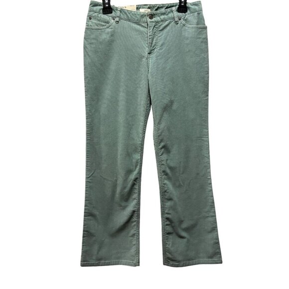 J.Jill Womens Corduroy Authentic Fit Bootcut Stretch Pants Size 8 Petite Green - Picture 1 of 8